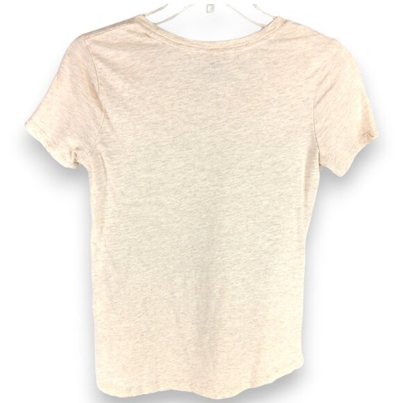OLD NAVY-Women's Tee Shirt-XS-Cream-Blue-Crew-Casual-Short Sleeve - Picture 3 of 5